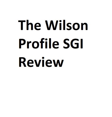 wilson profile sgi review